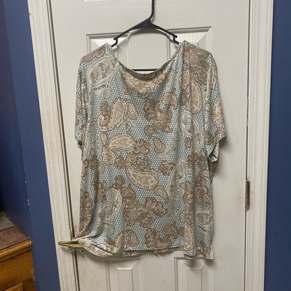 Cato’s LIVE WELL womens sleepwear top (ONLY) paisley print soft cozy size 18/20 - Picture 6 of 7